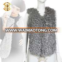 Wholesale OEM Service Genuine Lamb Leather Women Fur Vest